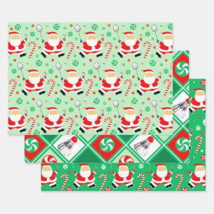 Badminton Holiday Gift Wrapping Paper Sheet