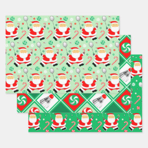 Badminton Holiday Gift Wrapping Paper Sheet