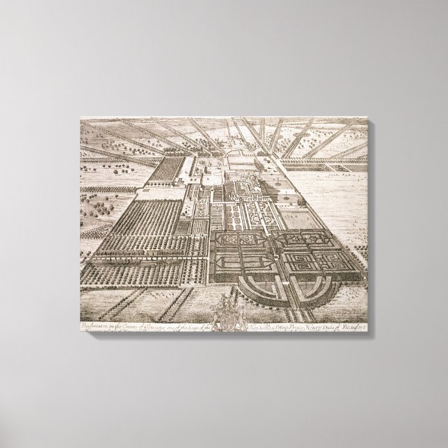 Badminton House in the County of Gloucester, engra Canvas Print (Front)