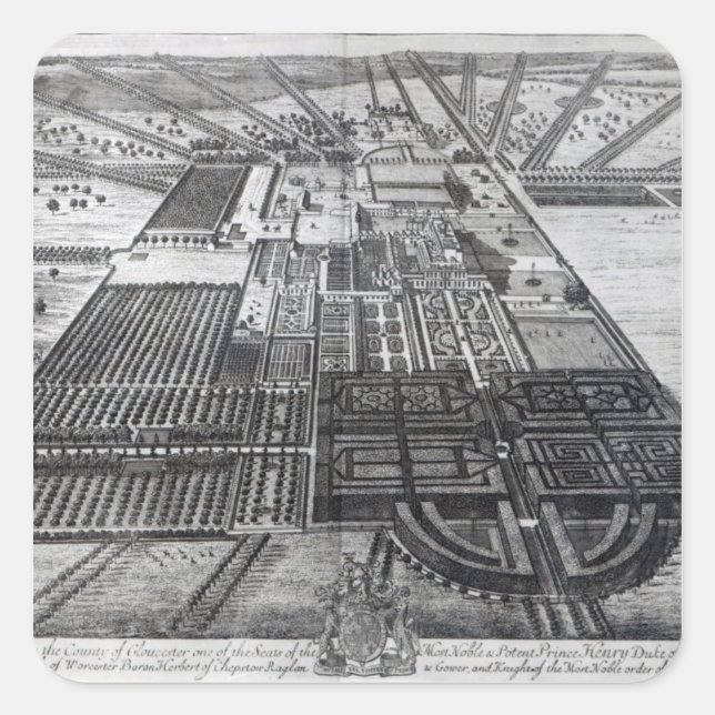 Badminton House in the County of Gloucester Square Sticker (Front)