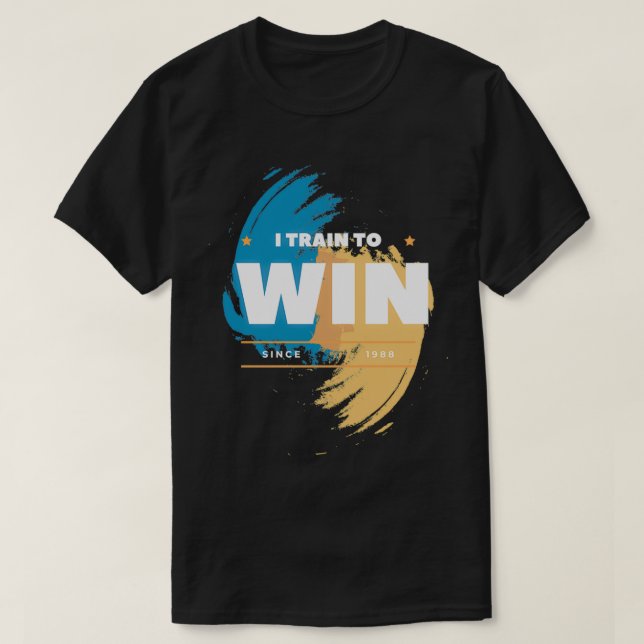 Badminton I train to Win T T-Shirt (Design Front)
