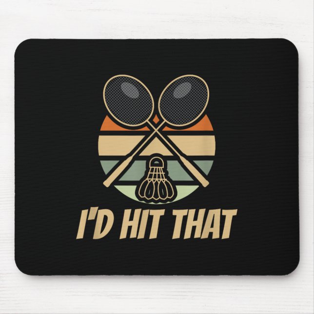 Badminton Id Hit That Retro  Mouse Mat (Front)