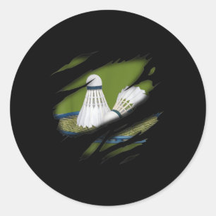Badminton In Me Design Classic Round Sticker