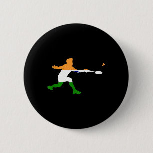 Badminton Indian Flag Racquet Shuttle Men Player 6 Cm Round Badge