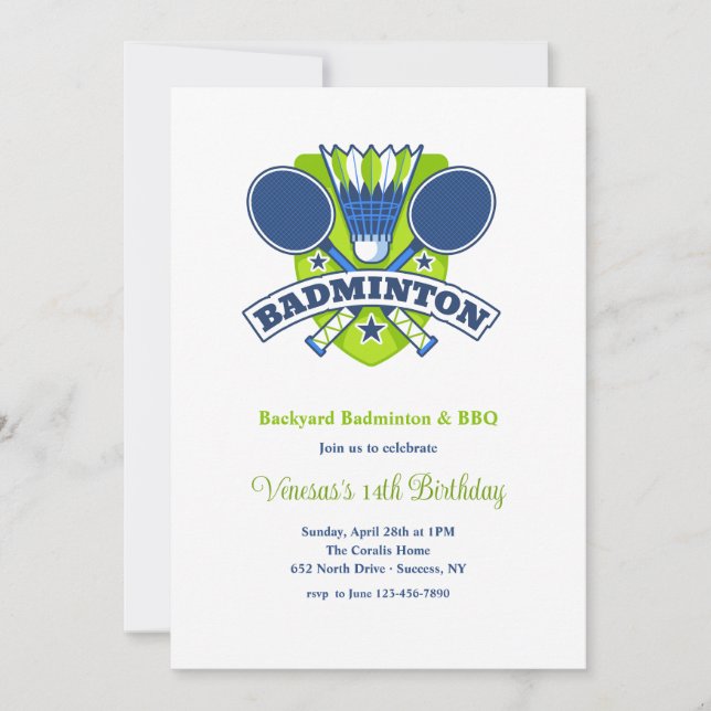 Badminton Invitation (Front)