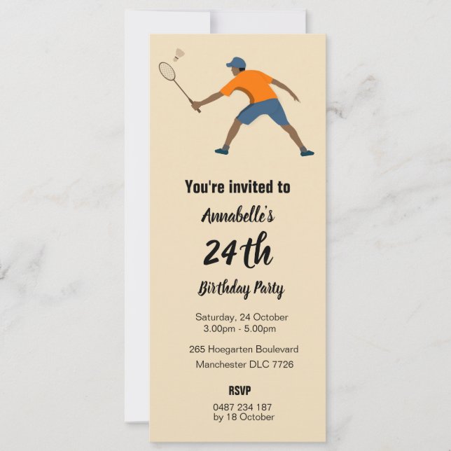 Badminton Invitation (Front)