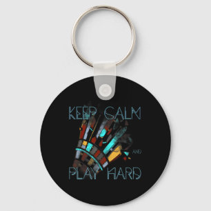 Badminton Keep Calm And Play Hard Sports Key Ring