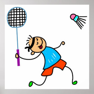 Badminton Kid Poster