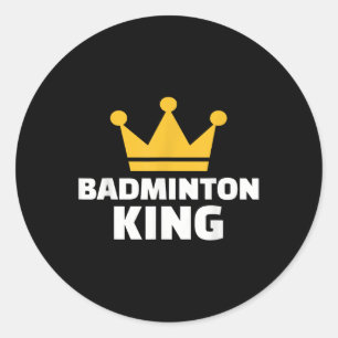 Badminton King Classic Round Sticker