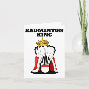 Badminton King Mens Badminton Player Shirt Boys Ba Card