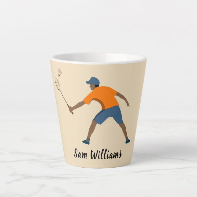 Badminton Latte Mug (Front)