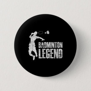 Badminton Legend _ Racket Shuttle _ Badminton Play 6 Cm Round Badge