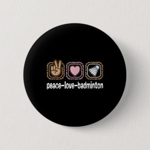 Badminton Leopard Print Women Girls Kid Peace Love 6 Cm Round Badge