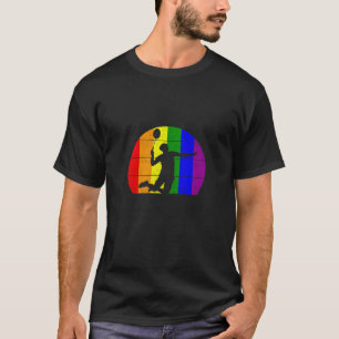 Badminton LGBTQ for men players gay sports ally T-Shirt
