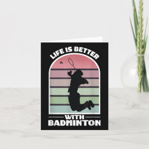 Badminton Life Funny Shuttle Retro Game  Card