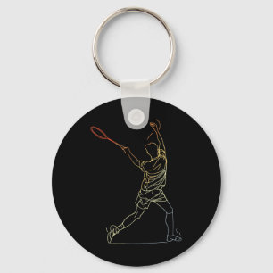 Badminton Linie Art Indoor Sports Key Ring