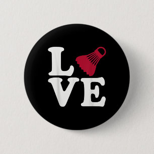 Badminton Love 6 Cm Round Badge