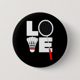 Badminton Love 6 Cm Round Badge