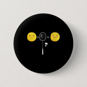 Badminton Love Happy Team Player Coach Funny Shutt 6 Cm Round Badge