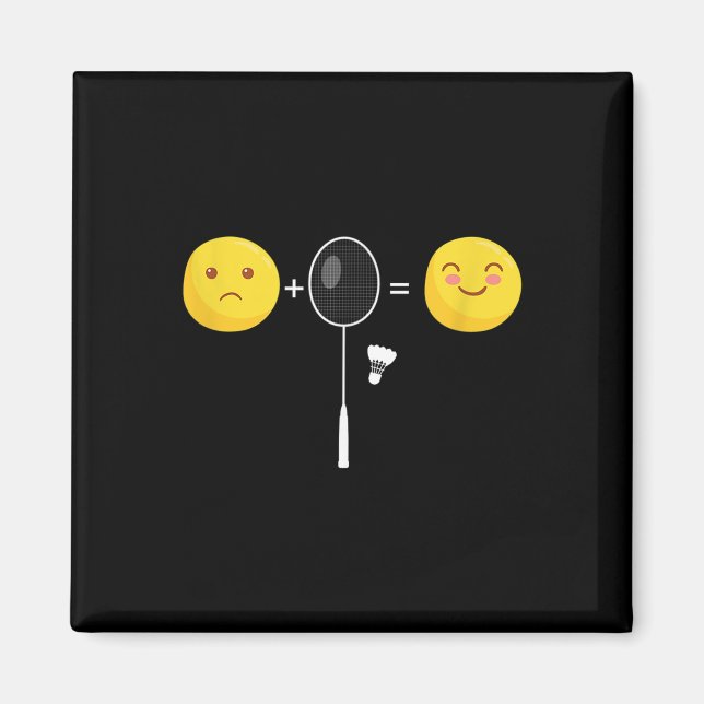 Badminton Love Happy Team Player Coach Funny Shutt Magnet (Front)