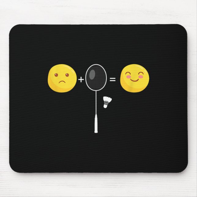 Badminton Love Happy Team Player Coach Funny Shutt Mouse Mat (Front)