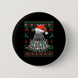 Badminton Lover Christmas Shuttle Santa Hat Funny 6 Cm Round Badge