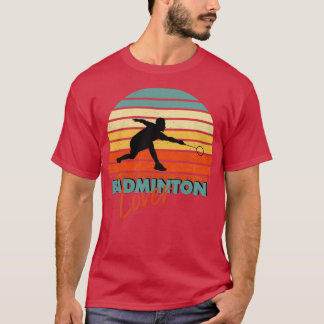 Badminton Lover Sunset Vintage Retro Style T T-Shirt