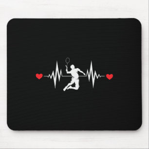 Badminton Lovers Heartbeat Clothing Mouse Mat