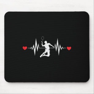 Badminton Lovers Heartbeat Clothing Mouse Mat