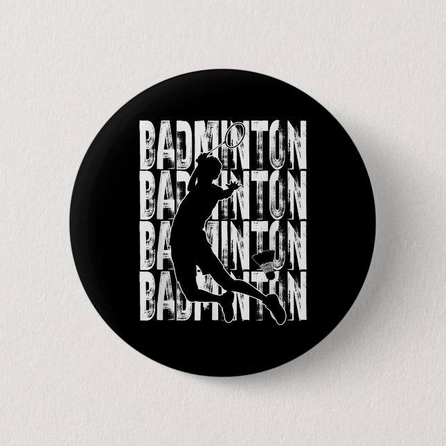 Badminton Lovers Theme Graphic Design  6 Cm Round Badge (Front)