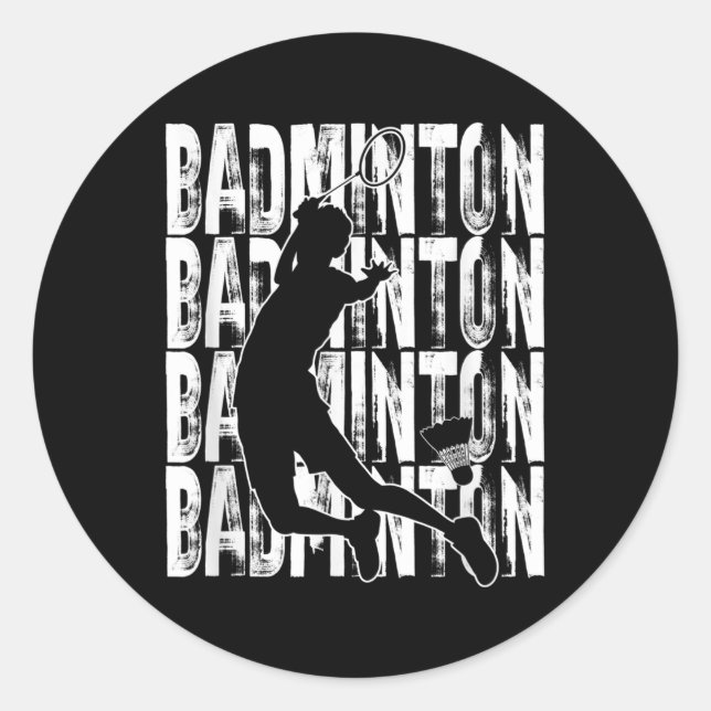 Badminton Lovers Theme Graphic Design  Classic Round Sticker (Front)