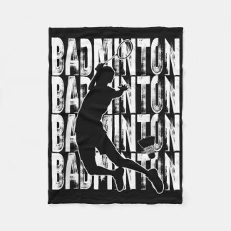Badminton Lovers Theme Graphic Design Fleece Blanket