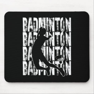 Badminton Lovers Theme Graphic Design Mouse Mat
