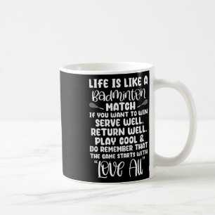 Badminton Match Sport Player Racket Shuttle Games Coffee Mug