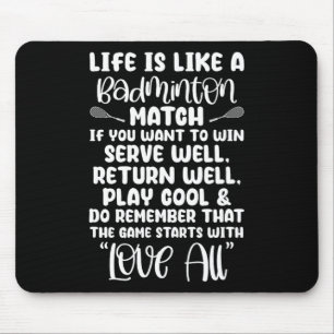 Badminton Match Sport Player Racket Shuttle Games  Mouse Mat