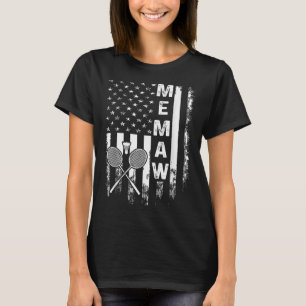 Badminton Memaw American Flag Vintage Christmas Xm T-Shirt