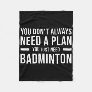 Badminton Men Women Kids Funny Fleece Blanket