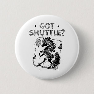 Badminton Mode On Shuttle Racket 6 Cm Round Badge