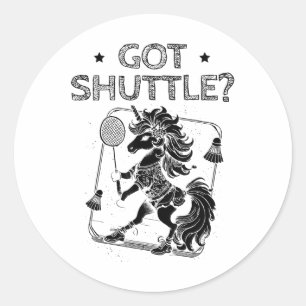 Badminton Mode On Shuttle Racket Classic Round Sticker