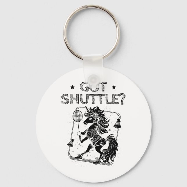 Badminton Mode On Shuttle Racket  Key Ring (Front)
