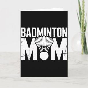 Badminton Mom Retro Women Badminton Lover Mommy Mo Card