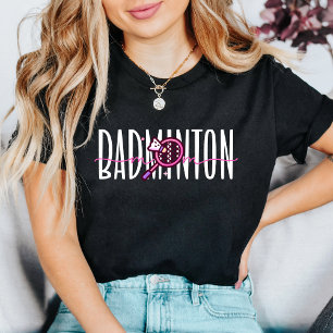 Badminton Mum Pink Racket Layered Typography Tri-Blend Shirt
