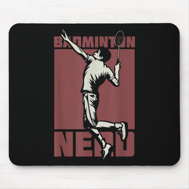 Badminton Nerd Shuttle  Mouse Mat (Front)