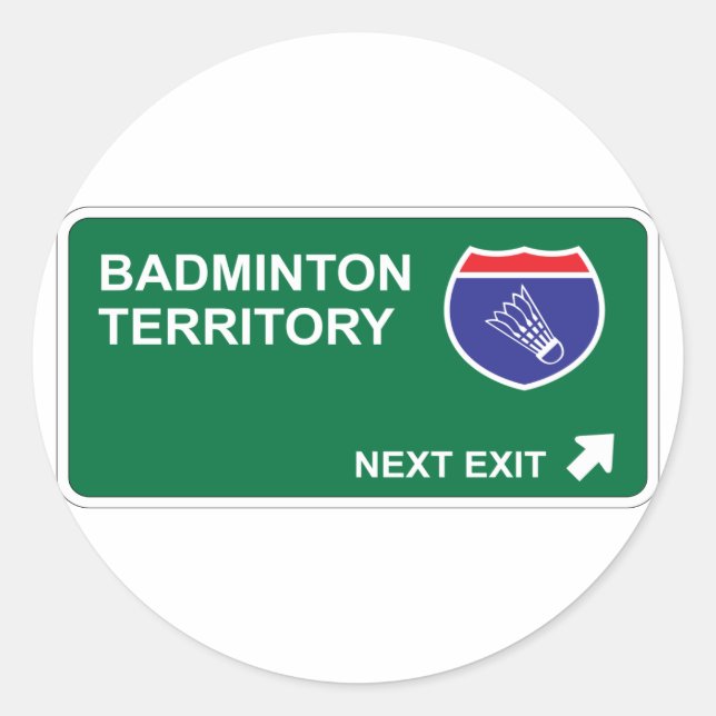 Badminton Next Exit Classic Round Sticker (Front)