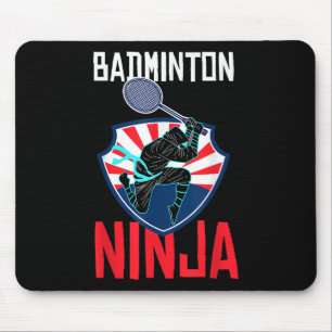 Badminton Ninja Shirt Funny Badminton Player Badmi Mouse Mat