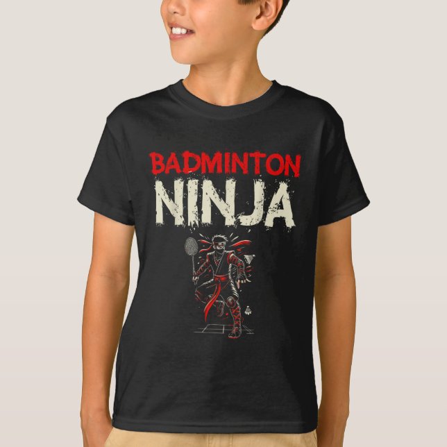 Badminton Ninja Shuttle  T-Shirt (Front)
