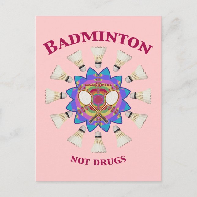 Badminton Not Drugs Postcard (Front)