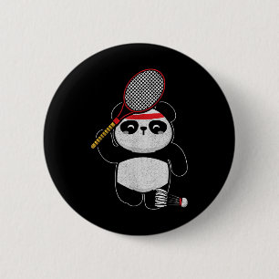 Badminton Panda Badminton Sport Humour Shirt 6 Cm Round Badge