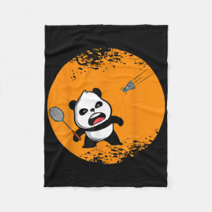 Badminton Panda Bear Shrub Spirit Animal Giant Rol Fleece Blanket