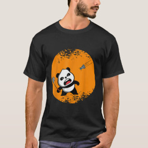 Badminton Panda Bear Shrub Spirit Animal Giant Rol T-Shirt